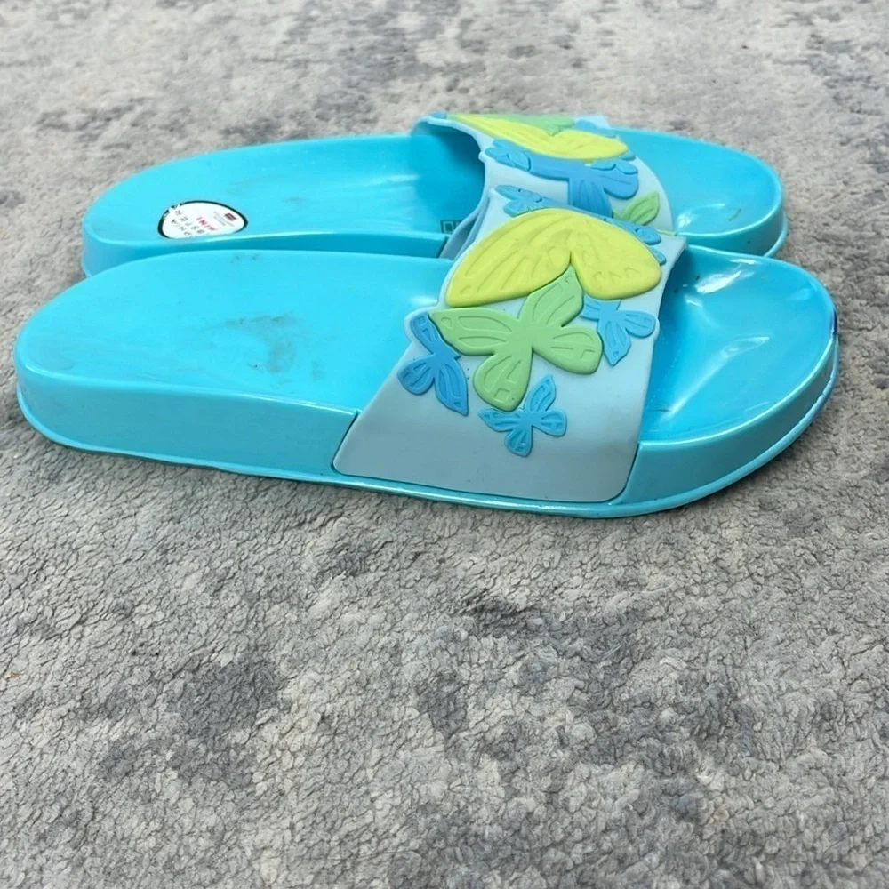 Sophia Webster Mini Junior Blue Butterfly Jelly Sandal Kids Slide Sz UK 3